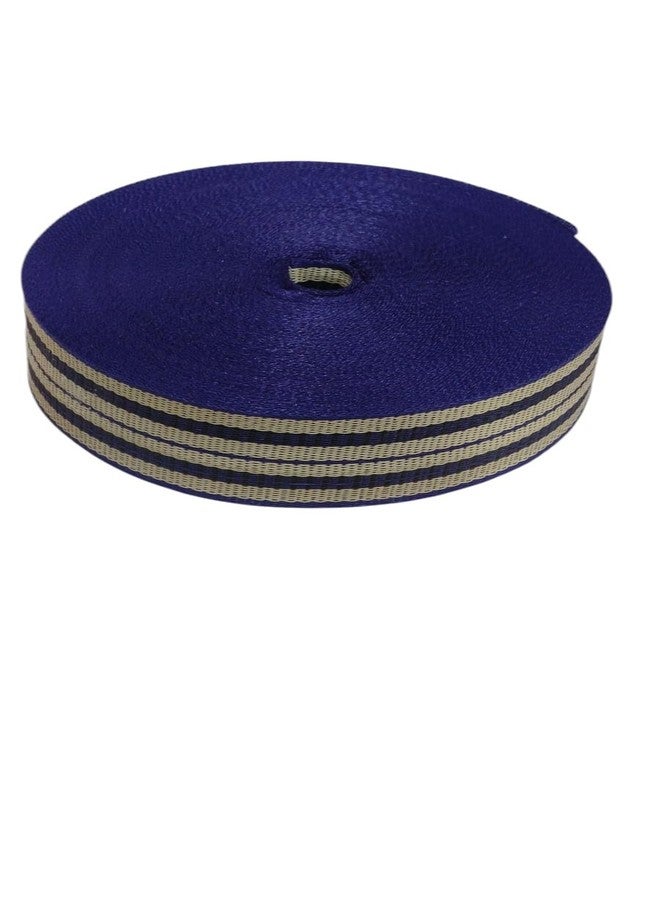 DHSVS Nylon Niwar Narrow Woven Fabric Niwar Patta Roll Tapes of Nylon for Bags, Chair, Home Textile, Shoes, Folding khat, Handicraft (2-Inch & 80 Meter) - Blue - Image 2